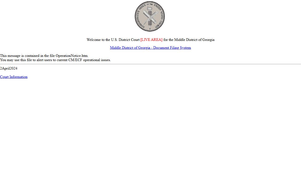 Bleckley County court dockets Middle District CM ECF resource