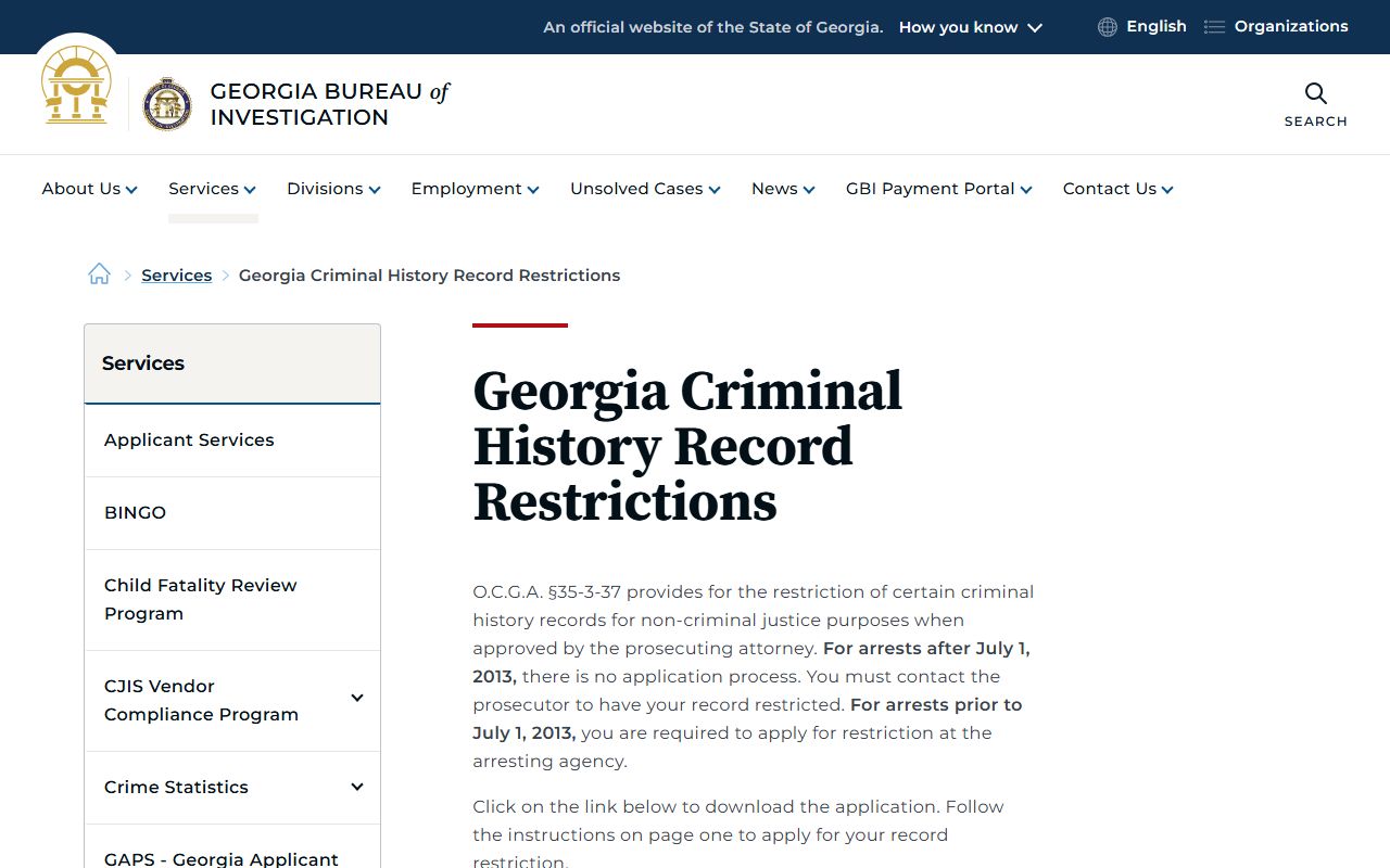 Bleckley County court records GBI record restriction resource