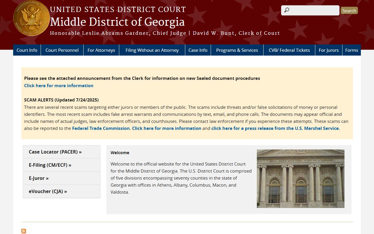 Bleckley County Superior Court records Middle District of Georgia federal court distinction