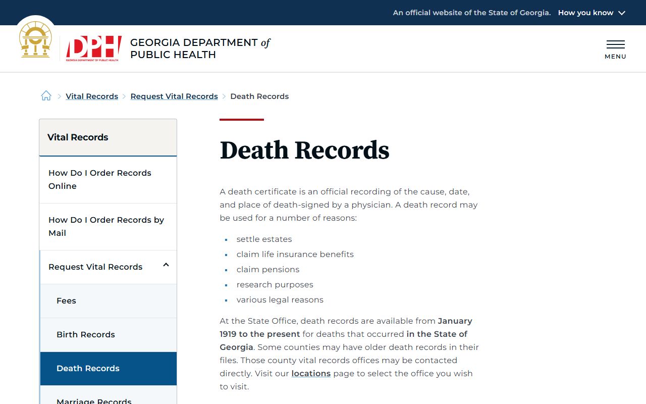 Bleckley County marriage and divorce records Georgia DPH death records source