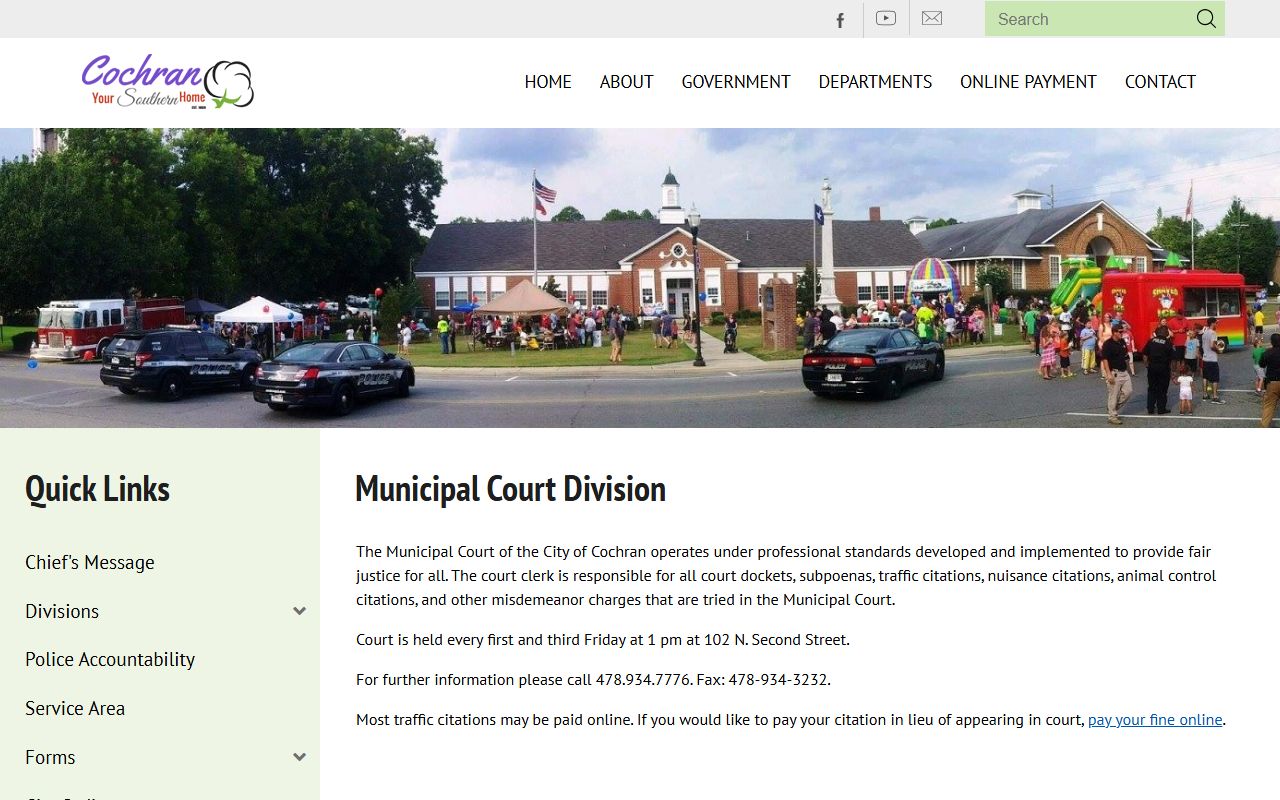 Bleckley County traffic court records Cochran Municipal Court source